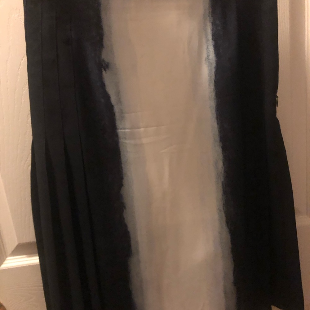Vince silk vertical tie dye skirt